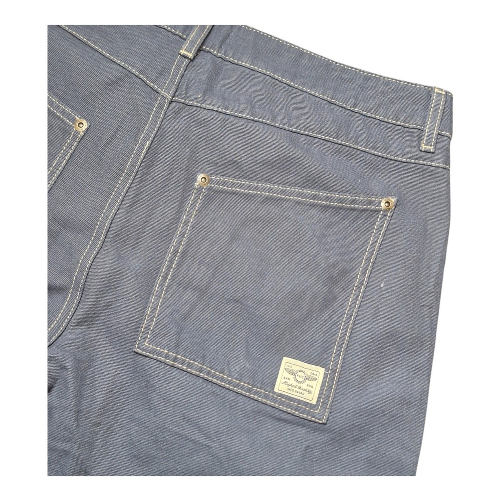 P&Co Men's UK 32 Short Albion Carpenter Pants Blue Utility Workwear Denim